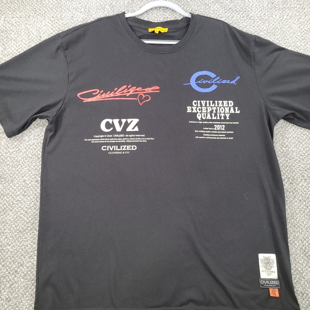 Civilized Clothing Co Mens 5XL Black Flaming Dice Streetwear Graphic T-Shirt CVZ